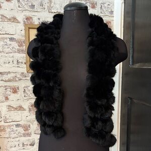 Elegant Black Rabbit Fur Scarf